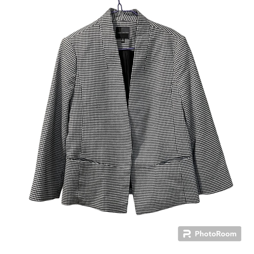 The Limited Women’s Jacket Hounds Tooth Black White Gently Worn Size Medium